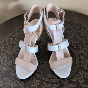 Elegant White and Cream Women's Sandals
